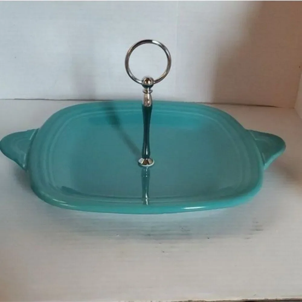 Fiestaware Fiesta Plate Single Tier SERVING Server Dish Platter Turquoise
